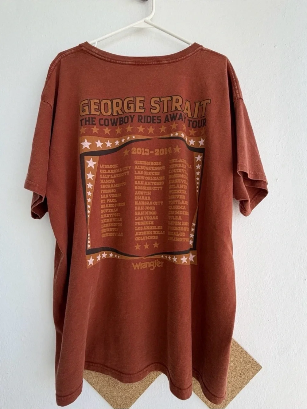 Wrangler Brown George Strait Graphic Short Sleeve Tee